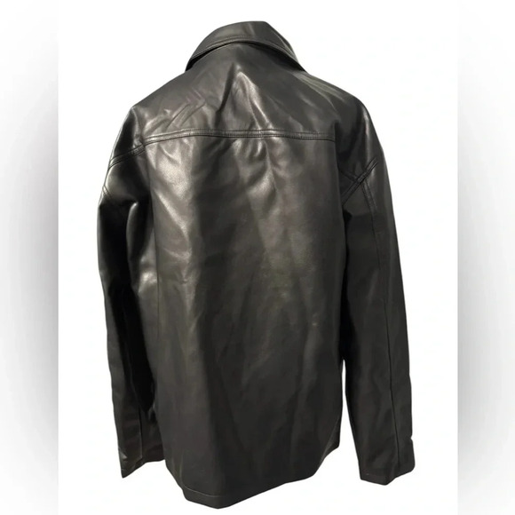 Women’s Dazy faux leather Y2K black zippered lined jacket with pockets Size Med - Picture 7 of 10